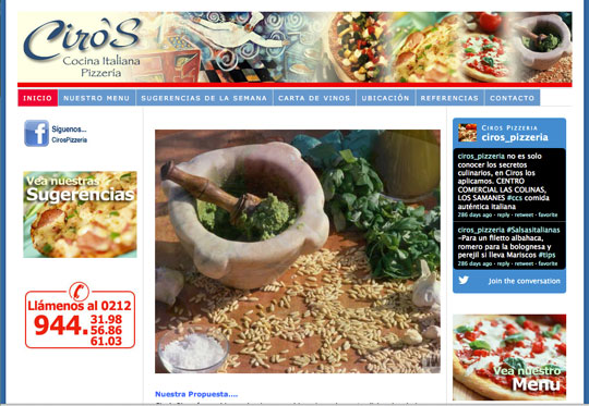 Renovación De La Imagen De Ciro’s Pizzería En La Web