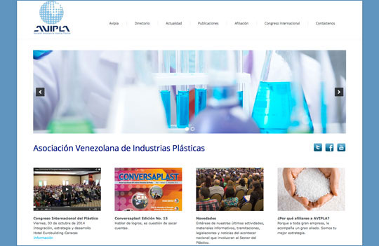 Sitio Web Para La Asociación Venezolana De Industrias Plásticas